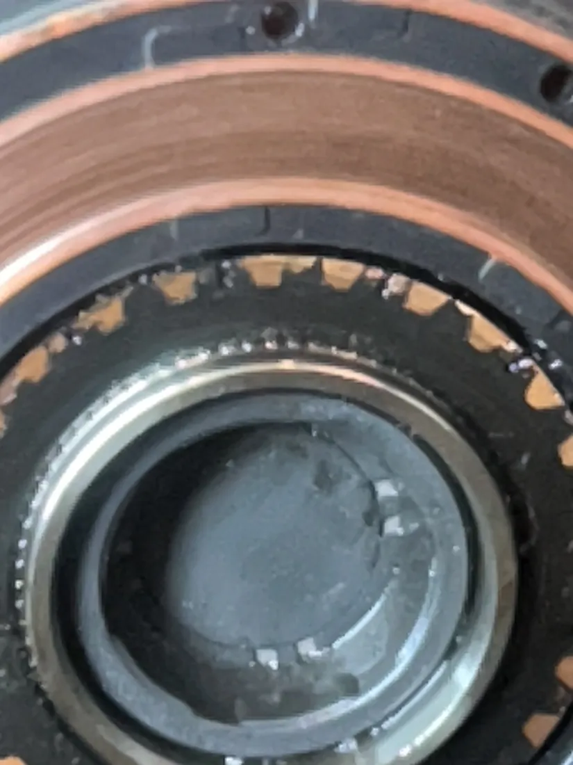 Automatic transmission front pump and stator support removed from a transaxle case - Murrieta, CA