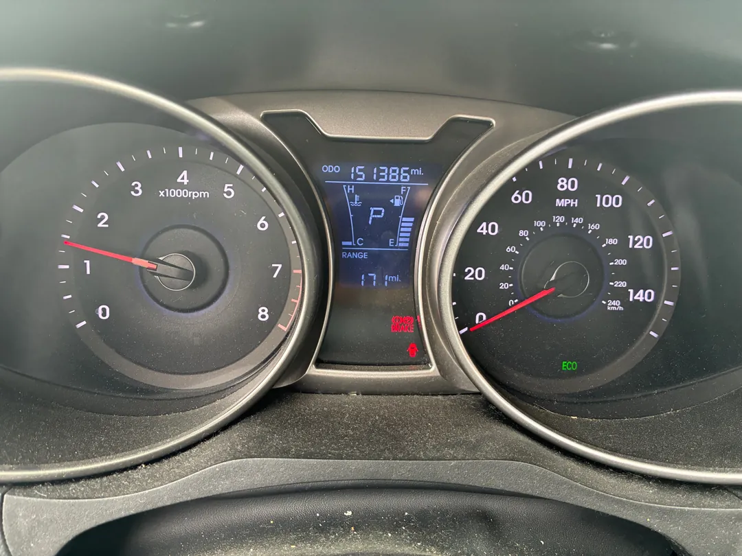 Hyundai Veloster instrument cluster showing warning lights during a diagnostic - Menifee, CA